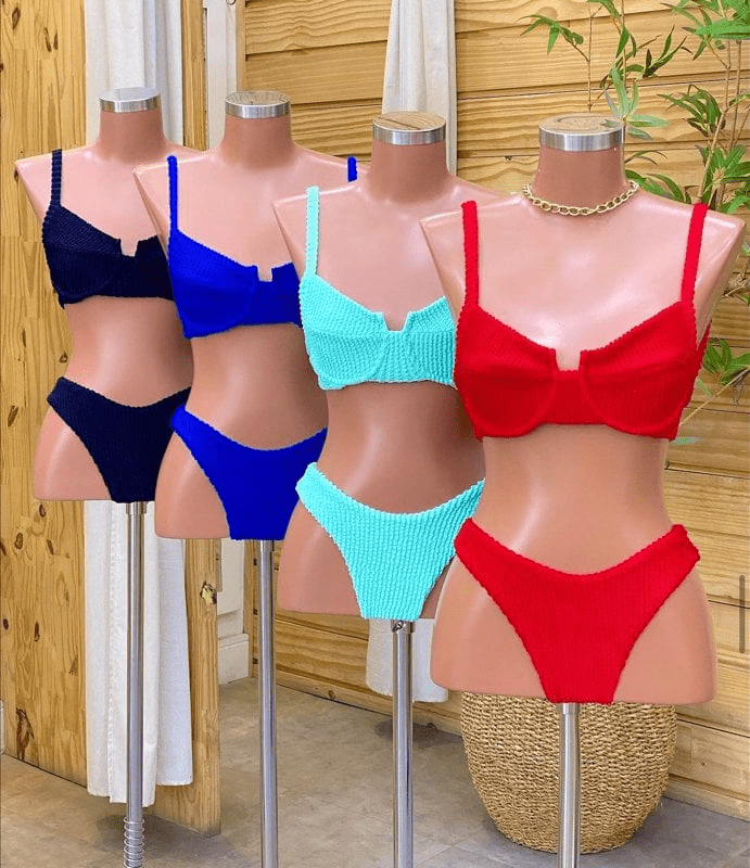 Neon Color Block Bikinis for The Sims 4