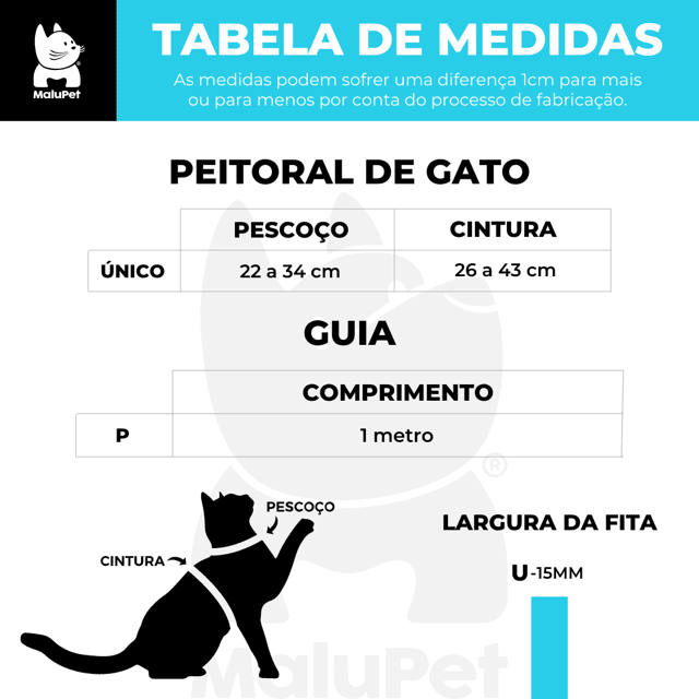 Kit Peitoral + Guia para Gato Confetti