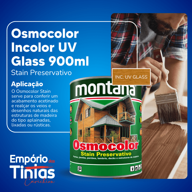 Osmocolor Stain Incolor UV Glass 900ml Montana Química