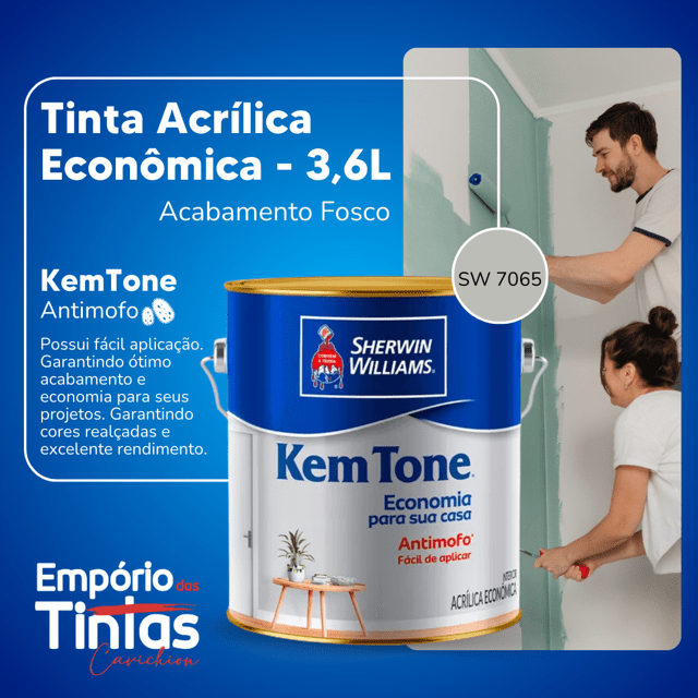 Tinta Acrílica Argos Fosco 3,6L KemTone Antimofo Econômico