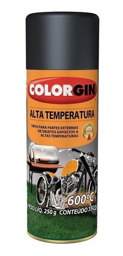 Spray Colorgin Alta Temperatura Preto Fosco 600°C