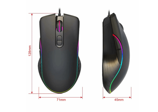 Mouse Gamer LED com 7 Botões USB 7200 DPI KNUP - KP-MU011 | INOVAX SOLUTION