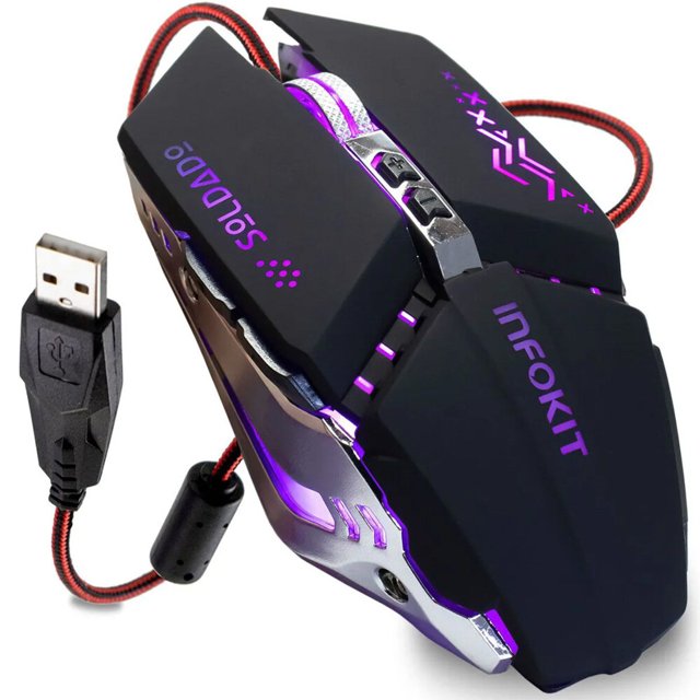 Mouse Gamer Usb com Iluminação Led RGB 2400 Dpi Infokit - GM-705 ...