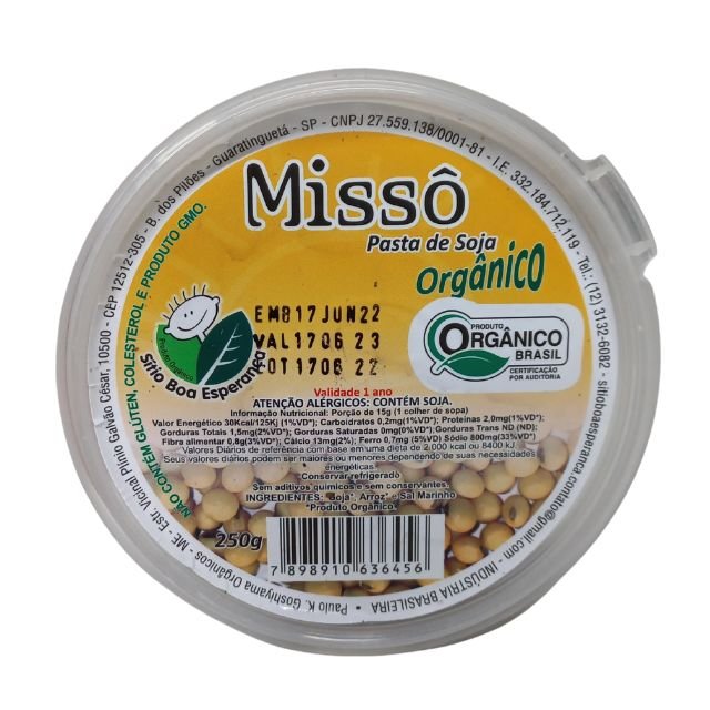 Missô Orgânico 250g Sítio Boa Esperança | Leve Bem Orgânicos