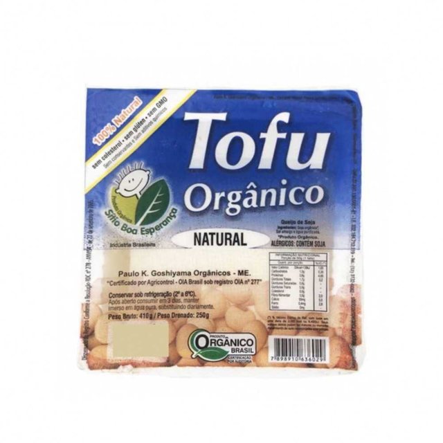 Tofu Orgânico Natural 250g Sítio Boa Esperança