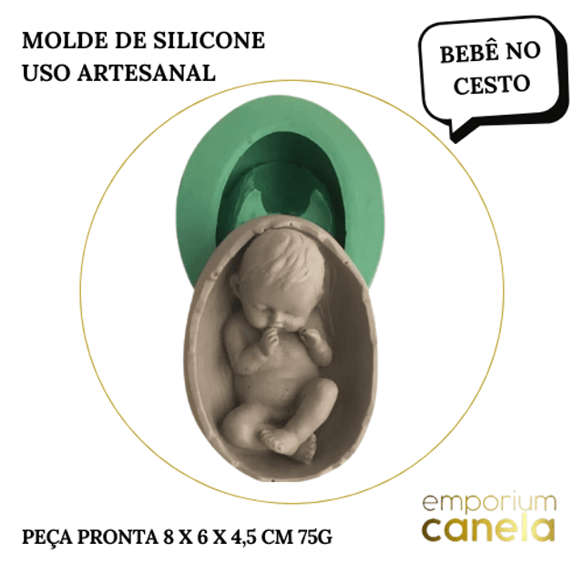 Molde de Silicone - Bebê No Cesto S-1111