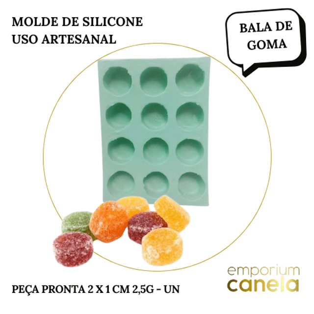 Molde de Silicone - Bala de Goma 12 cavidades P-146