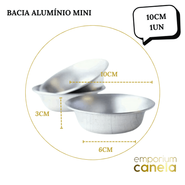 Bacia Alumínio - Mini 10cm