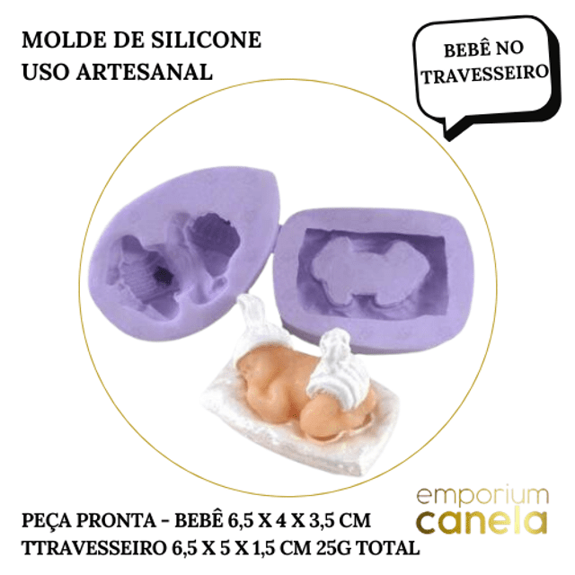 Molde de Silicone - Bebê No Travesseiro S-1213