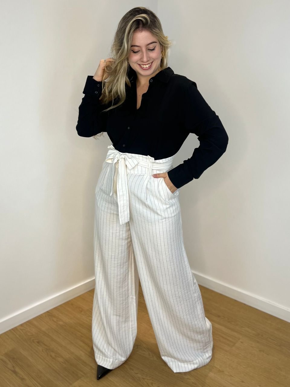 Pantalona Clochard Calça Listrada Clochard Calça Pantalona