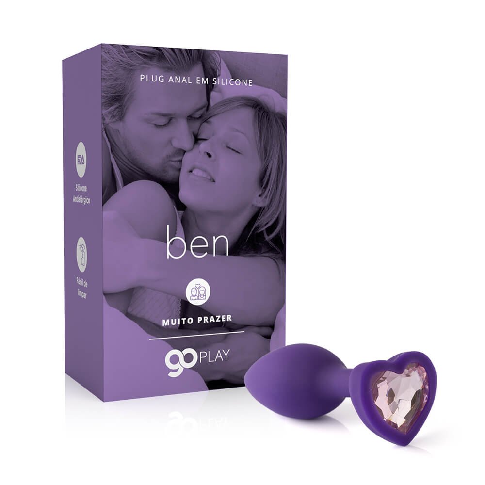 Plug Anal em Silicone Go Play Ben Lilás - 7,5 cm x 3 cm | Sua Intimacy