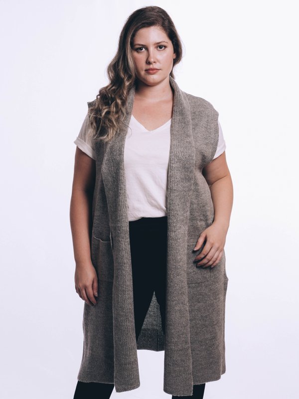 Colete longo 2024 plus size