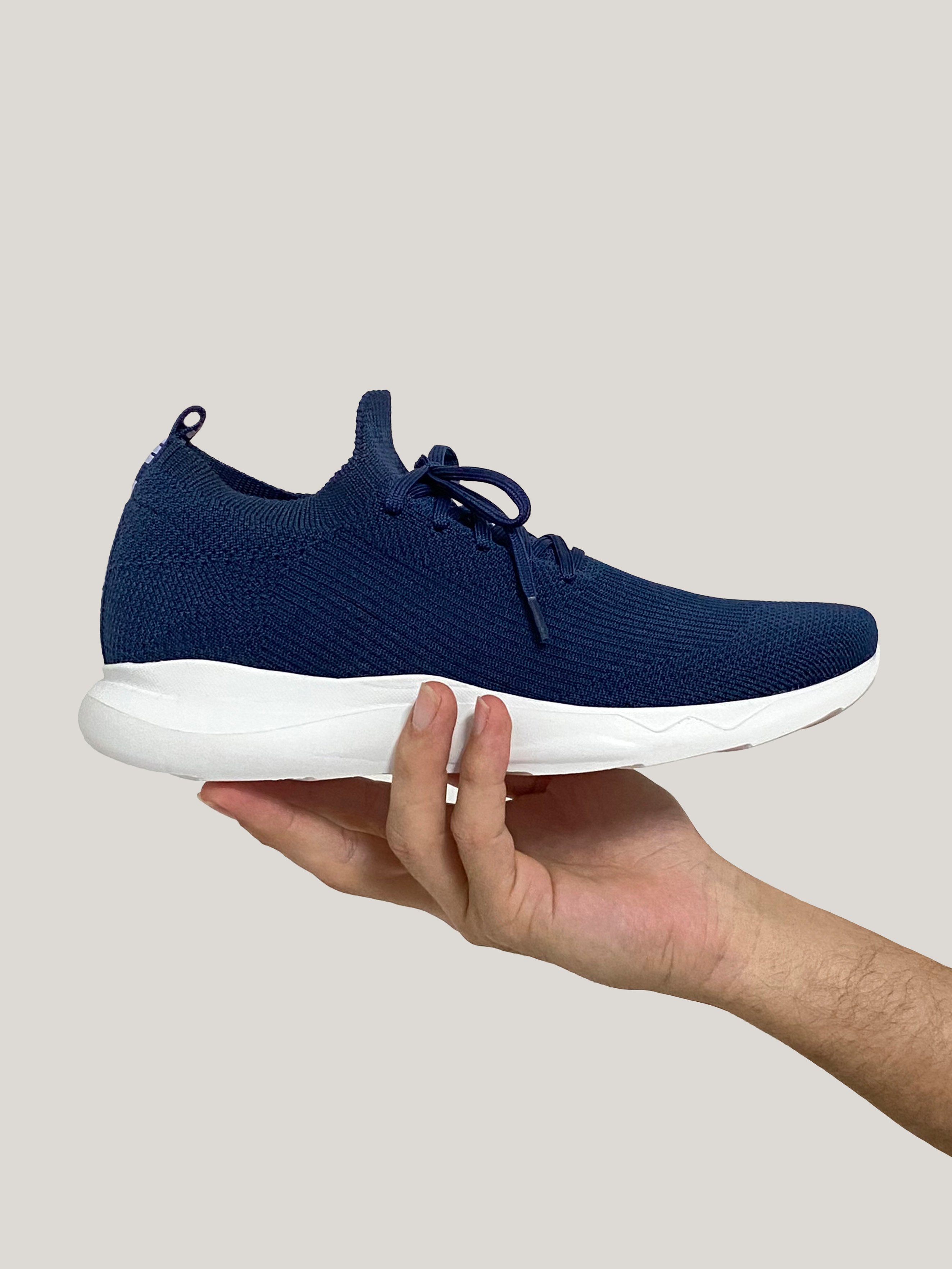 TÊNIS KNIT MASCULINO MARINHO COM BRANCO Malhas Ellis