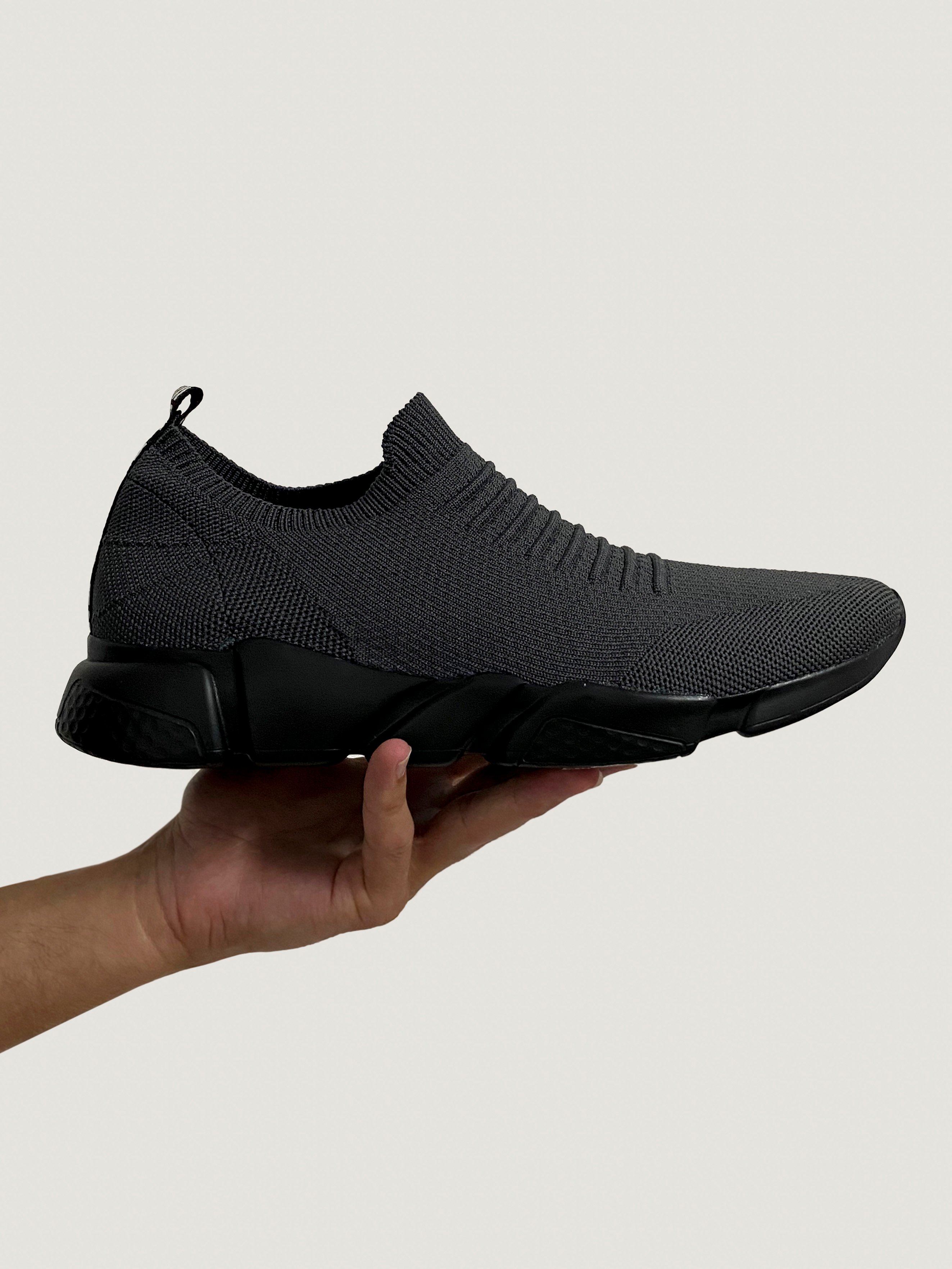 Sem Cadarço Tenis Slip On Masculino Preto TÊNIS KNIT MASCULINO SEM