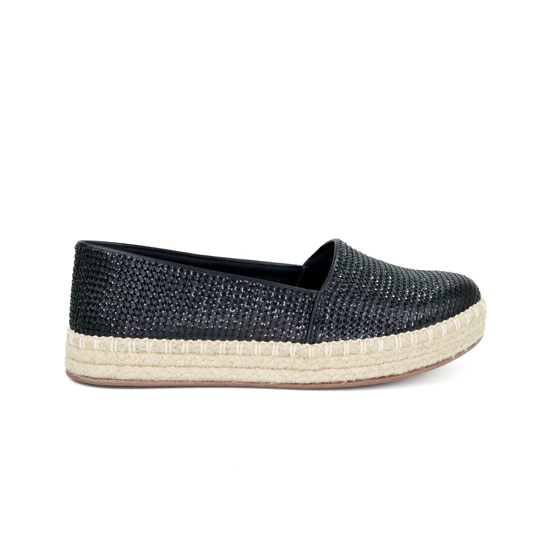 Espadrille Cloe Bordado Paetê Valentina Flats Preto 392180