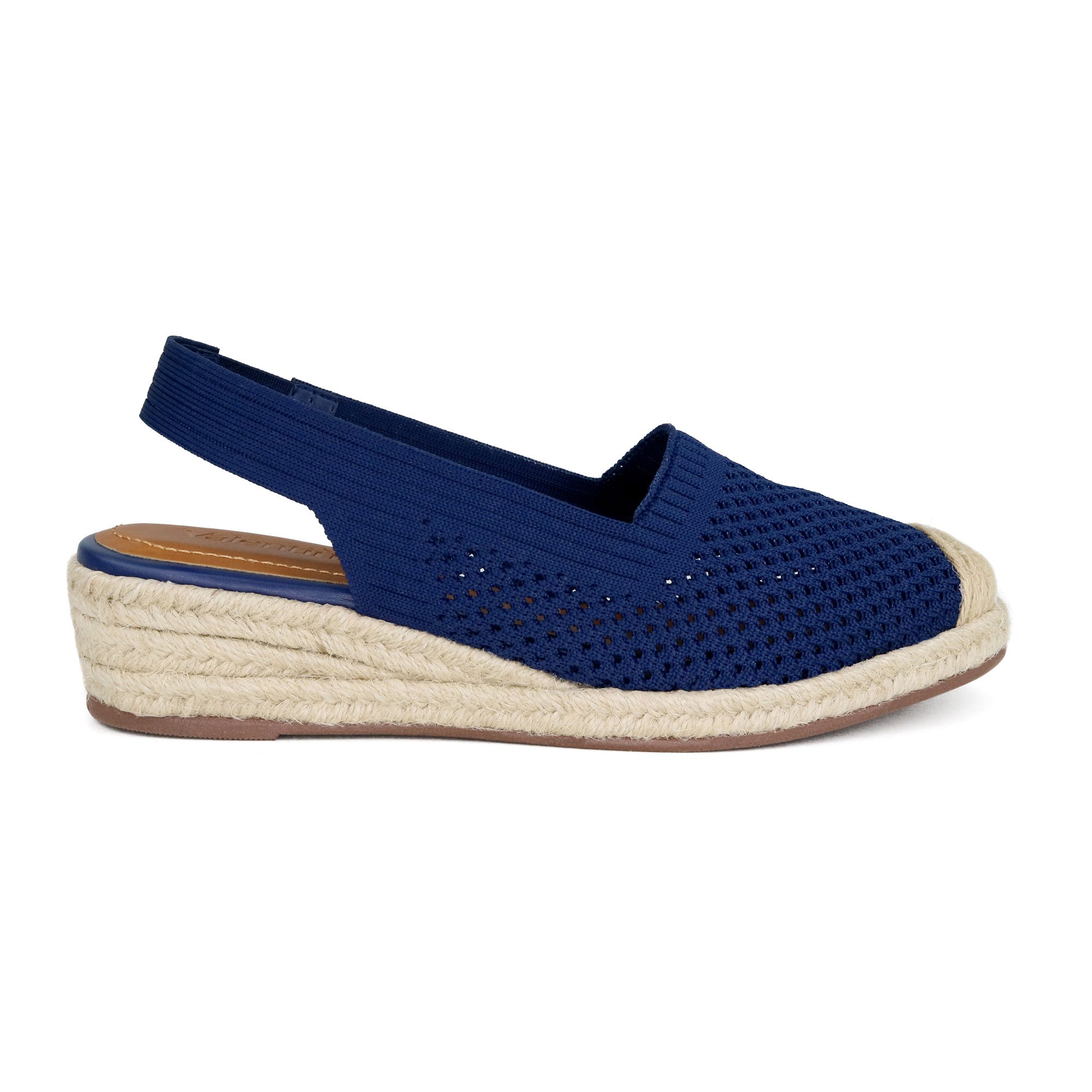 Sandália Espadrille Anabela Valentina Flats Azul 509057