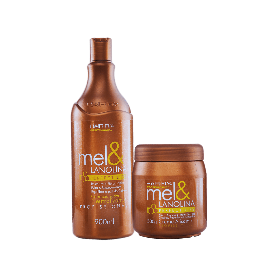 Combo Profissional Hair Fly – Alisante com Mel 500ml +