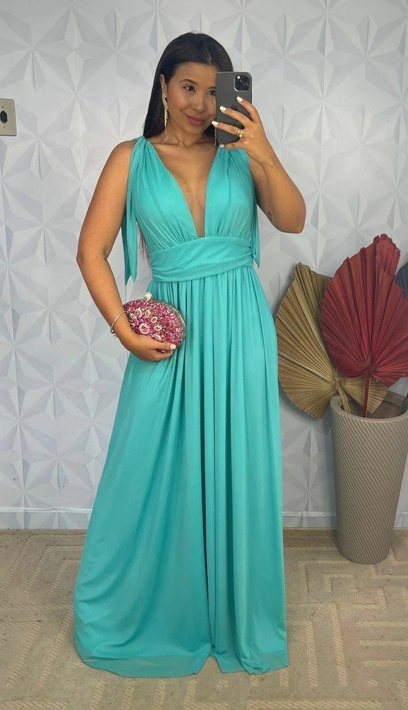 Vestido Noronha Longo em Tule Elegância e Conforto Loja Mailí