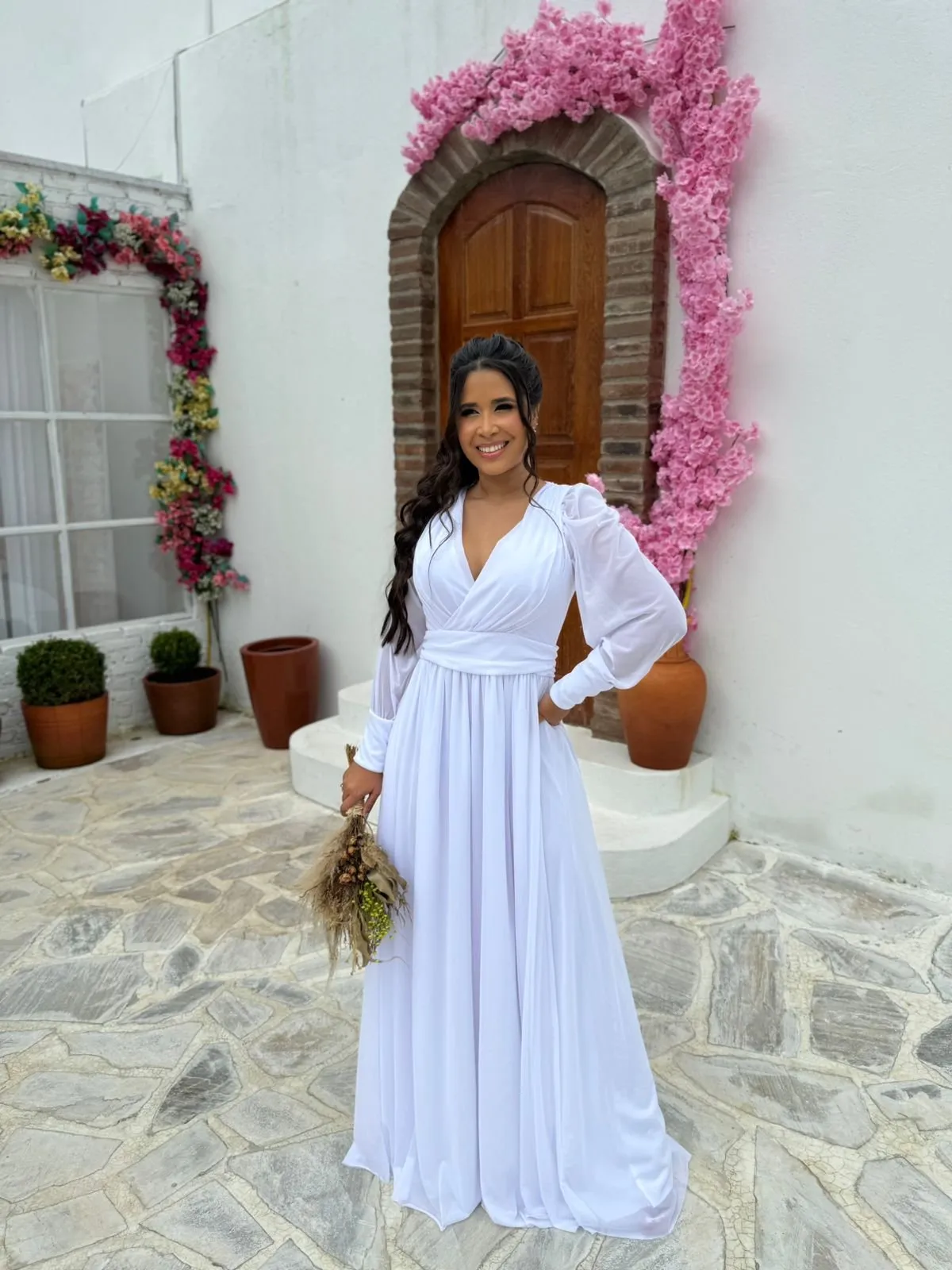 Vestido tule branco shops longo