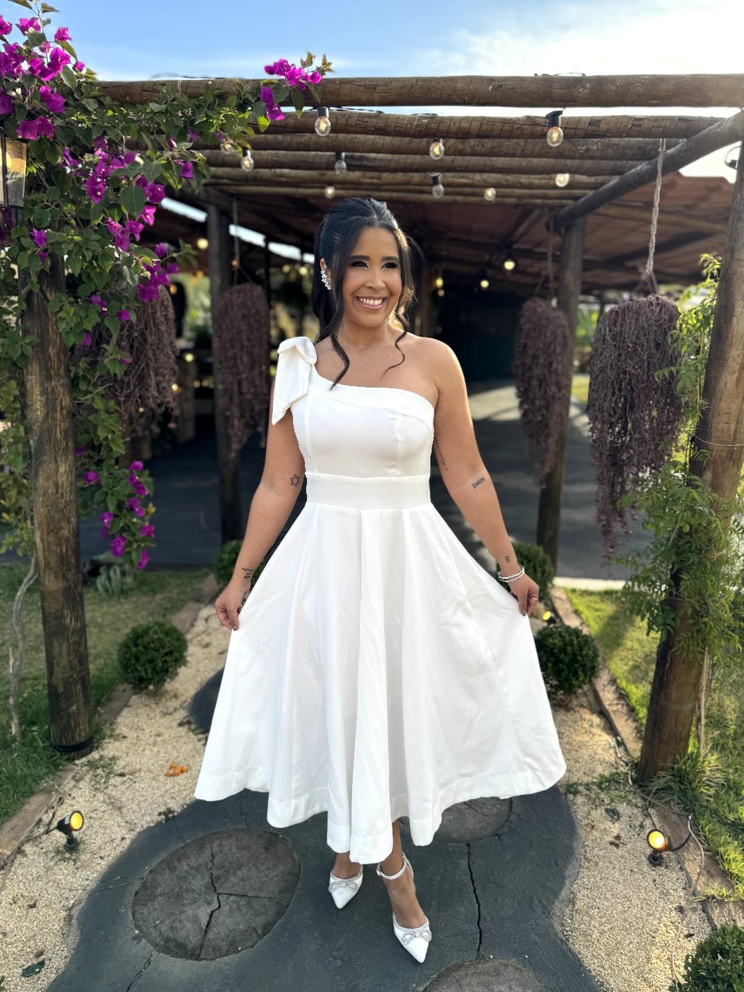 Vestido Branco Vestidos Com Um Ombro Só Vestido De Festa Longo