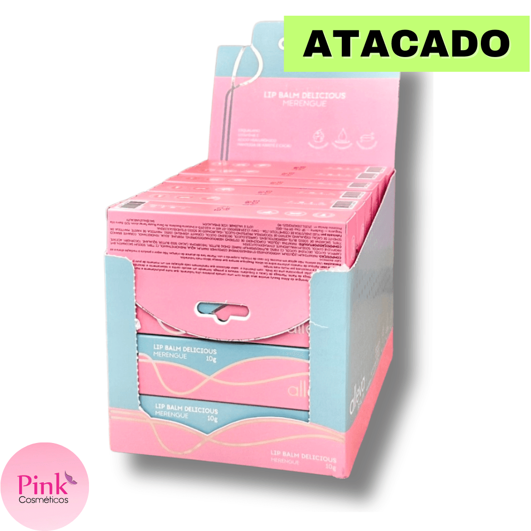 BOX LIP BALM DELICIOUS MERENGUE AL1603 24 UND - ALLEVA | Pink