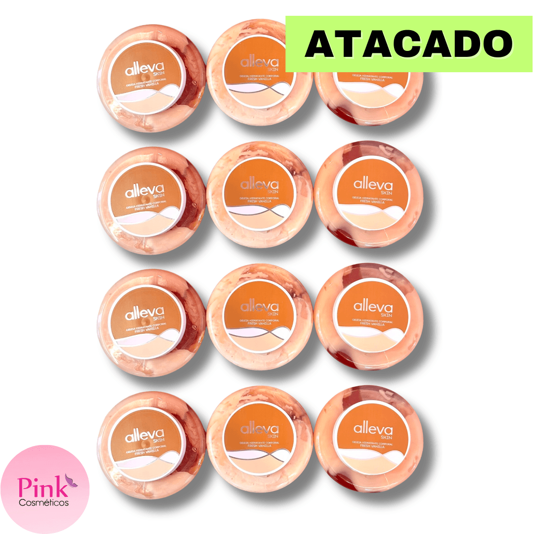BOX GELEIA HIDRATANTE CORPORAL FRESH VANILLA AL7501 12 UND - ALLEVA | Pink