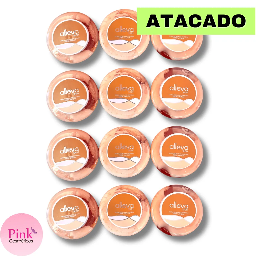 BOX GELEIA HIDRATANTE CORPORAL FRESH VANILLA AL7501 12 UND - ALLEVA | Pink