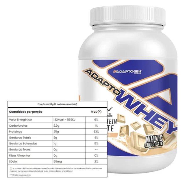 Adapto Whey Chocolate Branco 900g | Capital Fitness