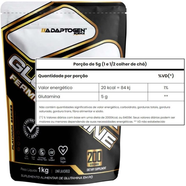 Glutamina Adaptogen Platinum Series 1kg | Capital Fitness