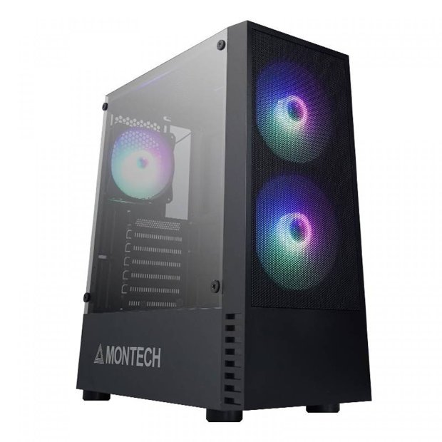 Gabinete Gamer Montech X2 MESH, Vidro Temperado, Com 3 Fans RGB, NOVO ...