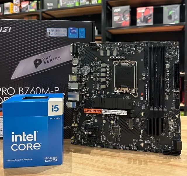 Kit Upgrade, Intel Core i5 14400F + Placa Mãe MSI PRO B760M-P +