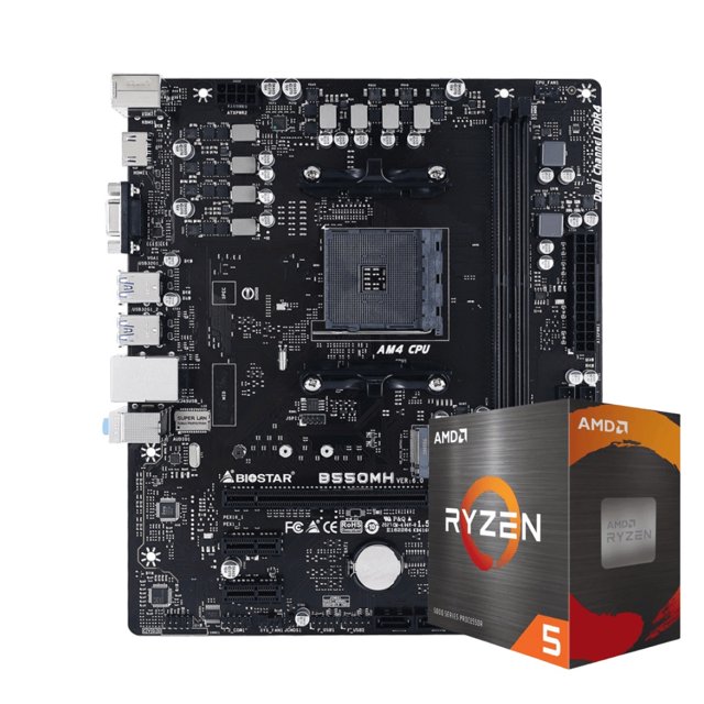 Kit Upgrade AMD Ryzen 5500 Placa Mãe Biostar B550MH, Novo