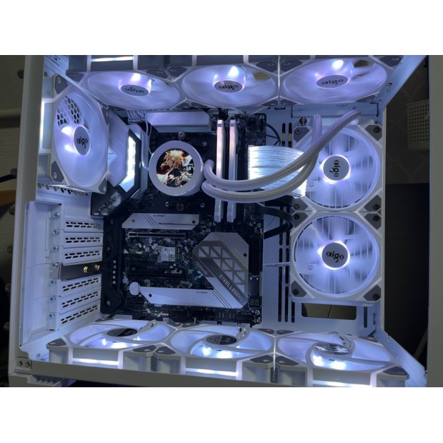 Kit 5 Fans/ Cooler para Gabinete Aigo AM12 Pro 120mm ARGB, Branco, Novo ...