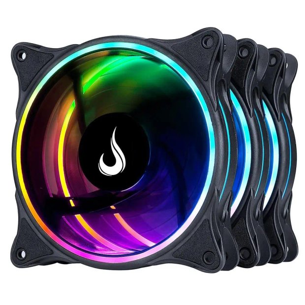 Kit Com 3 Fans/ Ventoinhas Rise Mode Laser, 120mm, ARGB, Preto, Novo ...
