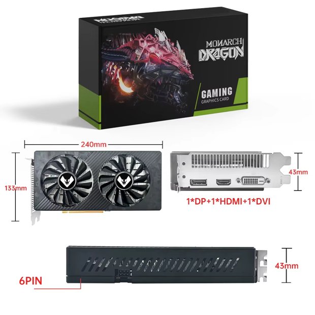 Placa de Video SOYO AMD Radeon RX590 GME 8 GB, GDDR5, Nova, Lacrada ...