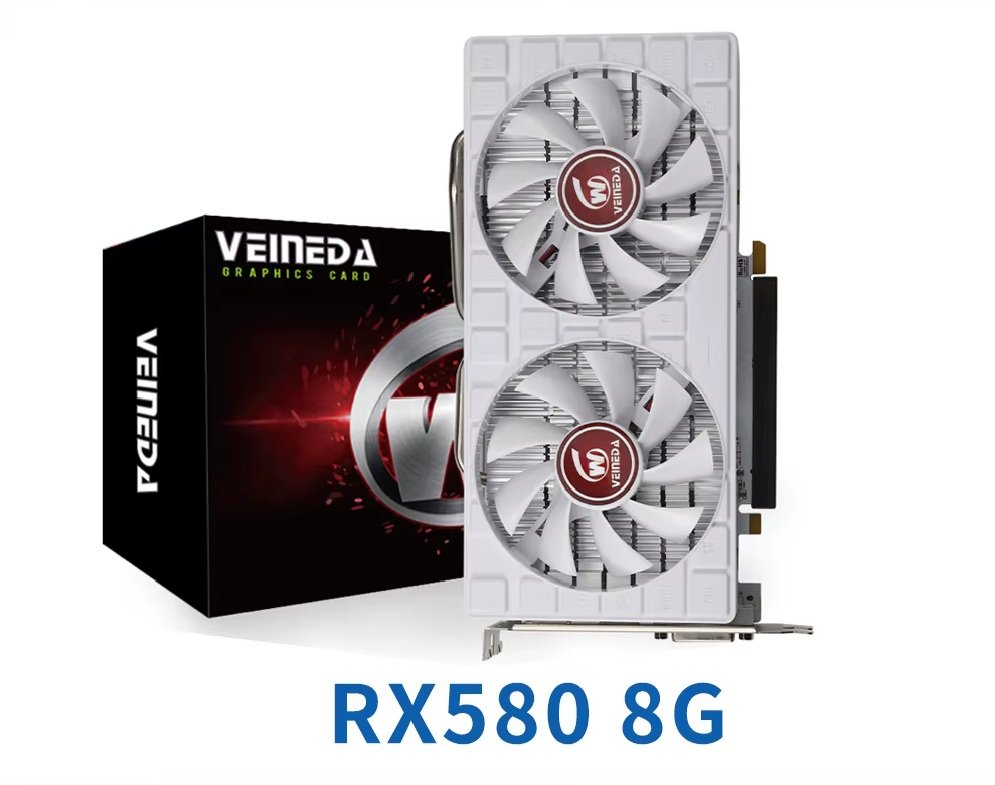 Placa de vídeo VEINEDA RX580 8 GB, 256 Bits , Branca, Nova