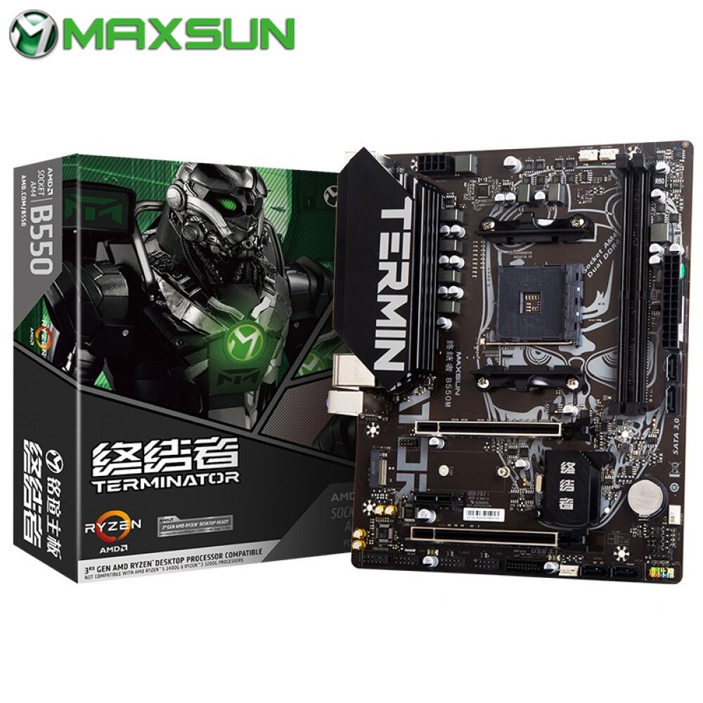 Placa Mãe Maxsun B550m Ms-Terminator, AM4, Para Ryzen, NOVA, Na