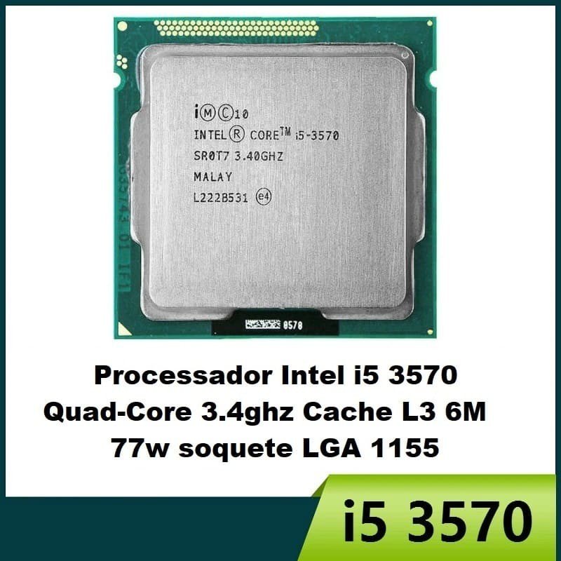 Processador Core I5 3570 de 3.4 Ghz com Turbo 3.8 Ghz, Soquete
