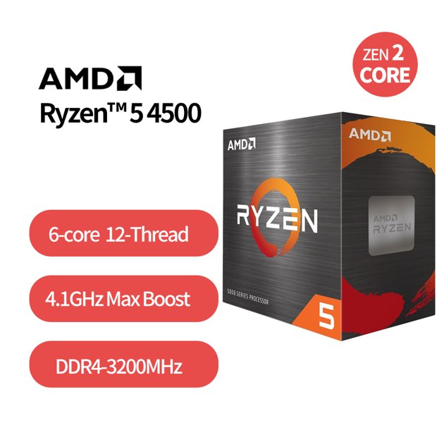 Processador Ryzen 5 4500 3.6GHz (4.1GHz Turbo), 6-Cores 12-Threads, AM4 ...