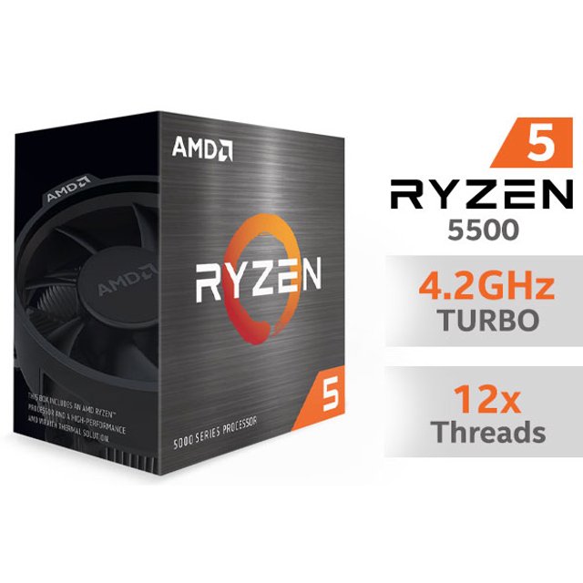 Processador AMD Ryzen 5 5500, 3.6GHz (4.2GHz Max Turbo), Cache 19MB ...