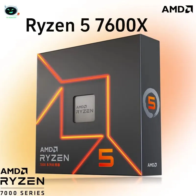 Processador AMD Ryzen 5 7600X, até 5.3 GHz, Cache 38MB, AM5, Novo