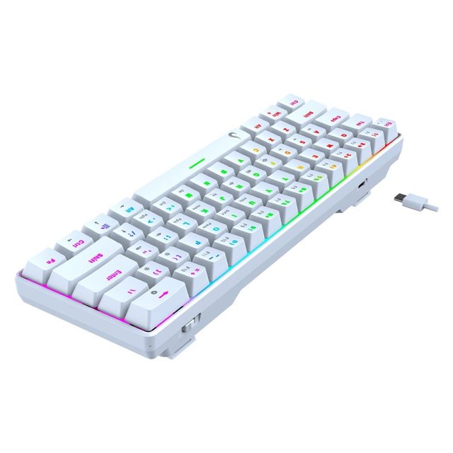 Teclado Mecânico Gamer Rise Mode GM1 White, RGB, Switch Outemu Brown ...