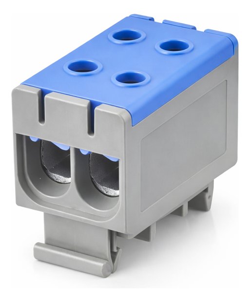 Borne Terminal Azul Duplo Neutro Trilho Din 240mm2 800v 240a | TekniMas