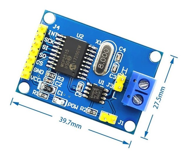 Can Arduino Modulo Módulo Can Bus Mcp2515 Tja1050 Obdii 14 Arduino Mcp 2515 | TekniMas