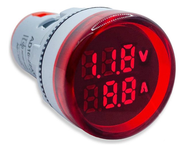 Voltímetro E Amperímetro Digital 100a 22mm Vermelho Com Tc | TekniMas