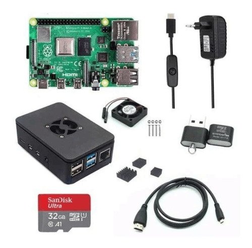 Kit Raspberry Pi4 8gb De Ram C/ Case+cartão 32gb+hdmi+fonte | TekniMas