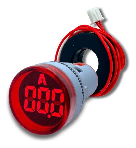 100デジタル Amperímetro Digital Sinalizador 100a 22mm Vermelho Com Tc | TekniMas