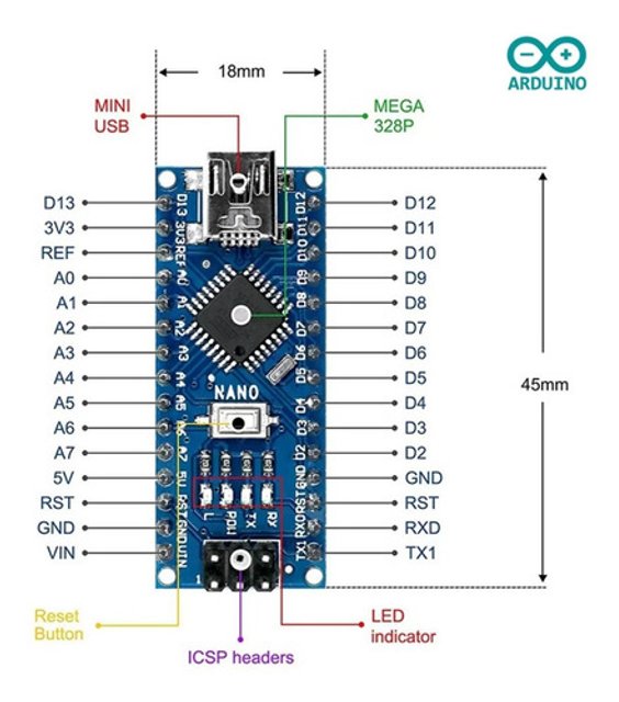 Placa Nano Atmega328 Ch340 Arduino V3 Pinos Soldados + Nf | TekniMas