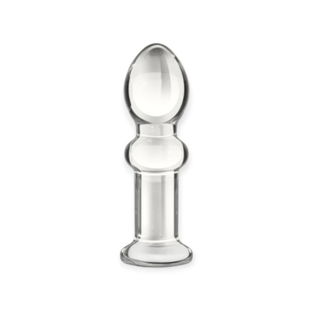 plug anal de vidro L62) Plug Anal de Vidro com Ondulação - Formato de Coração - Libb Sex Toys main image 1
