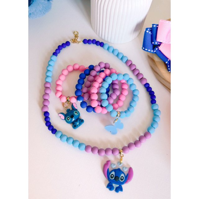 Kit Lilo Stitch de Pulseiras e Colar Atelie Laços e Abraços - Main Image